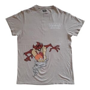 Looney Tunes Taz Double-Sided Graphic Tee | Marvin & Bugs Back Tan Streetwear M